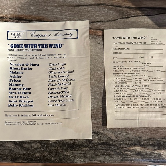 Vintage 1989 Gone With the Wind Rhett Butler  # 71244 Box Has damage - Picture 3 of 7